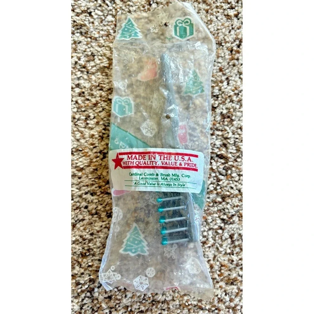 Vintage Cardinal Hair Brush Christmas Packaging USA Retro Nostalgic